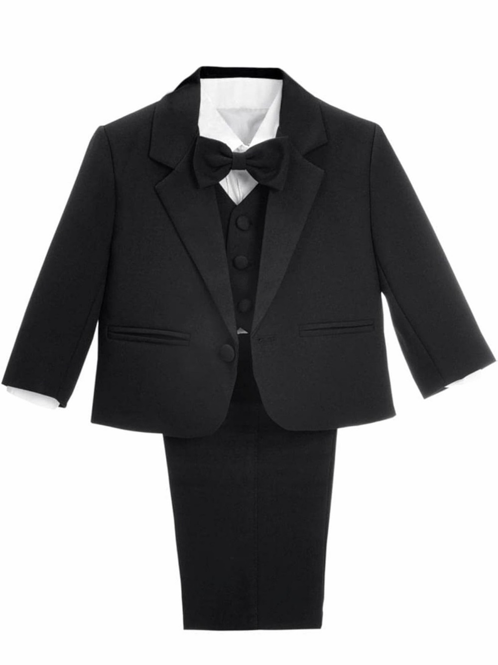 NWT Black Boys' Formal Tuxedo Jacket & Vest Set - Classic Suit Size 4